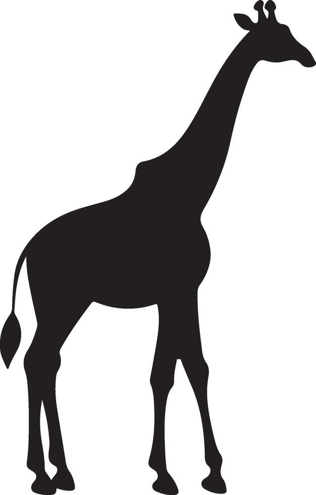 giraf silhouet vector illustratie wit achtergrond