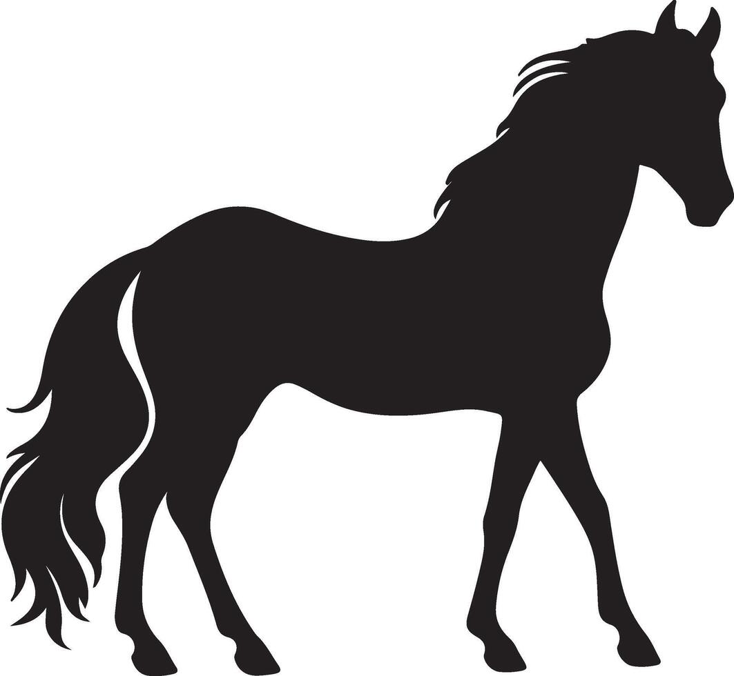 paard silhouet vector illustratie wit achtergrond