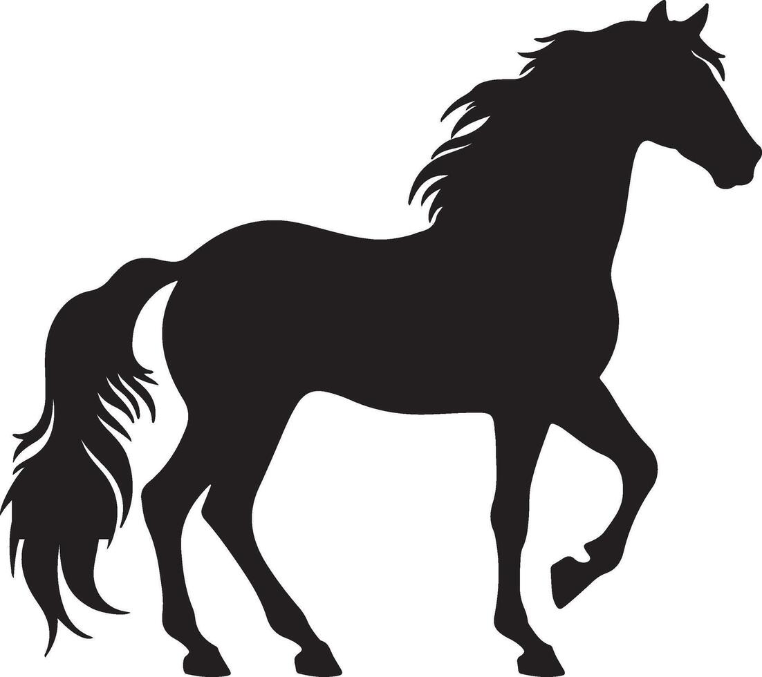 paard silhouet vector illustratie wit achtergrond