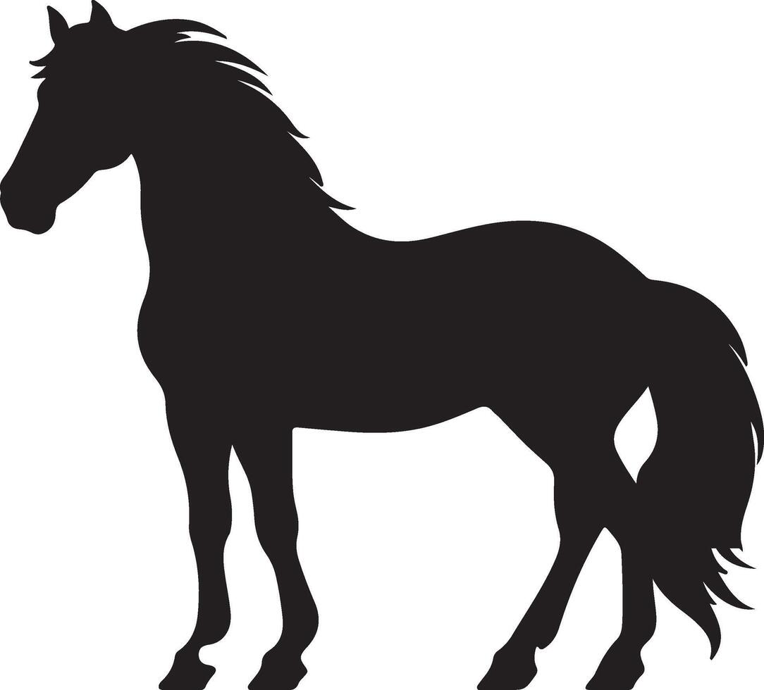 paard silhouet vector illustratie wit achtergrond