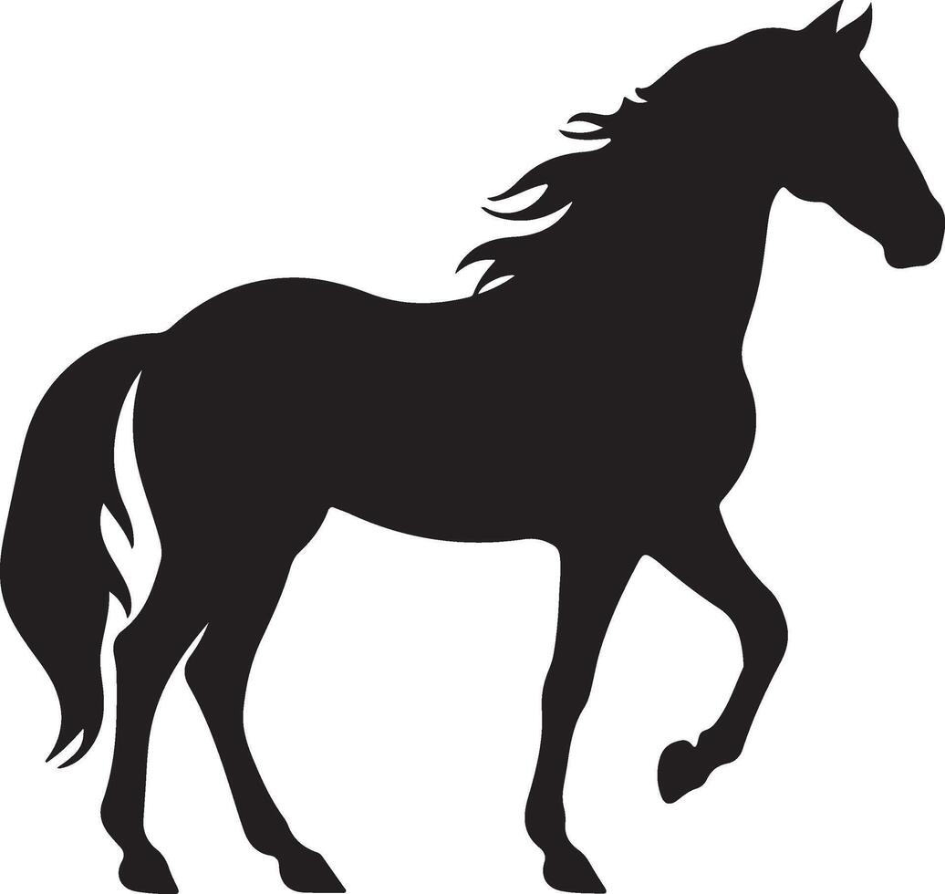 paard silhouet vector illustratie wit achtergrond