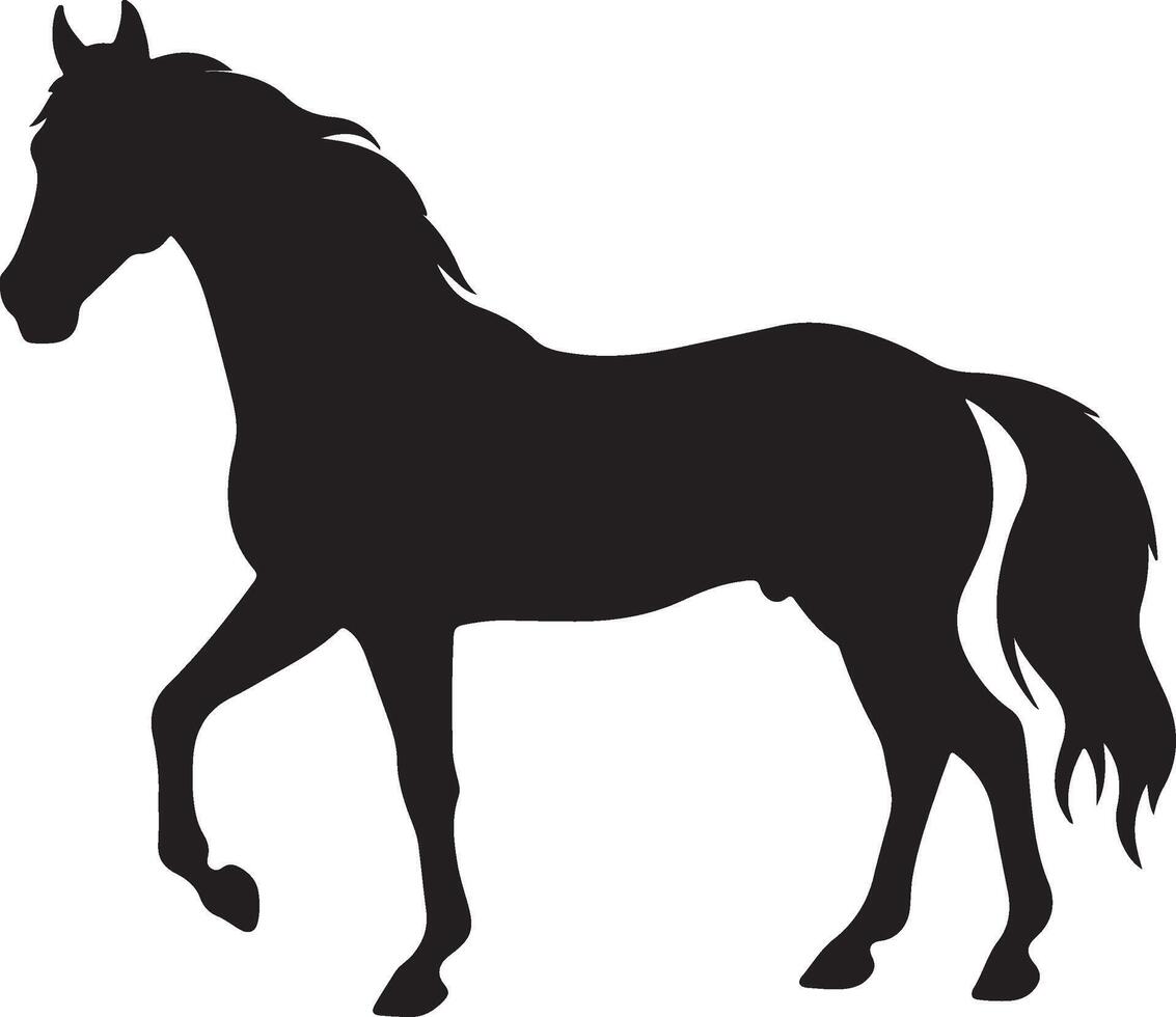 paard silhouet vector illustratie wit achtergrond