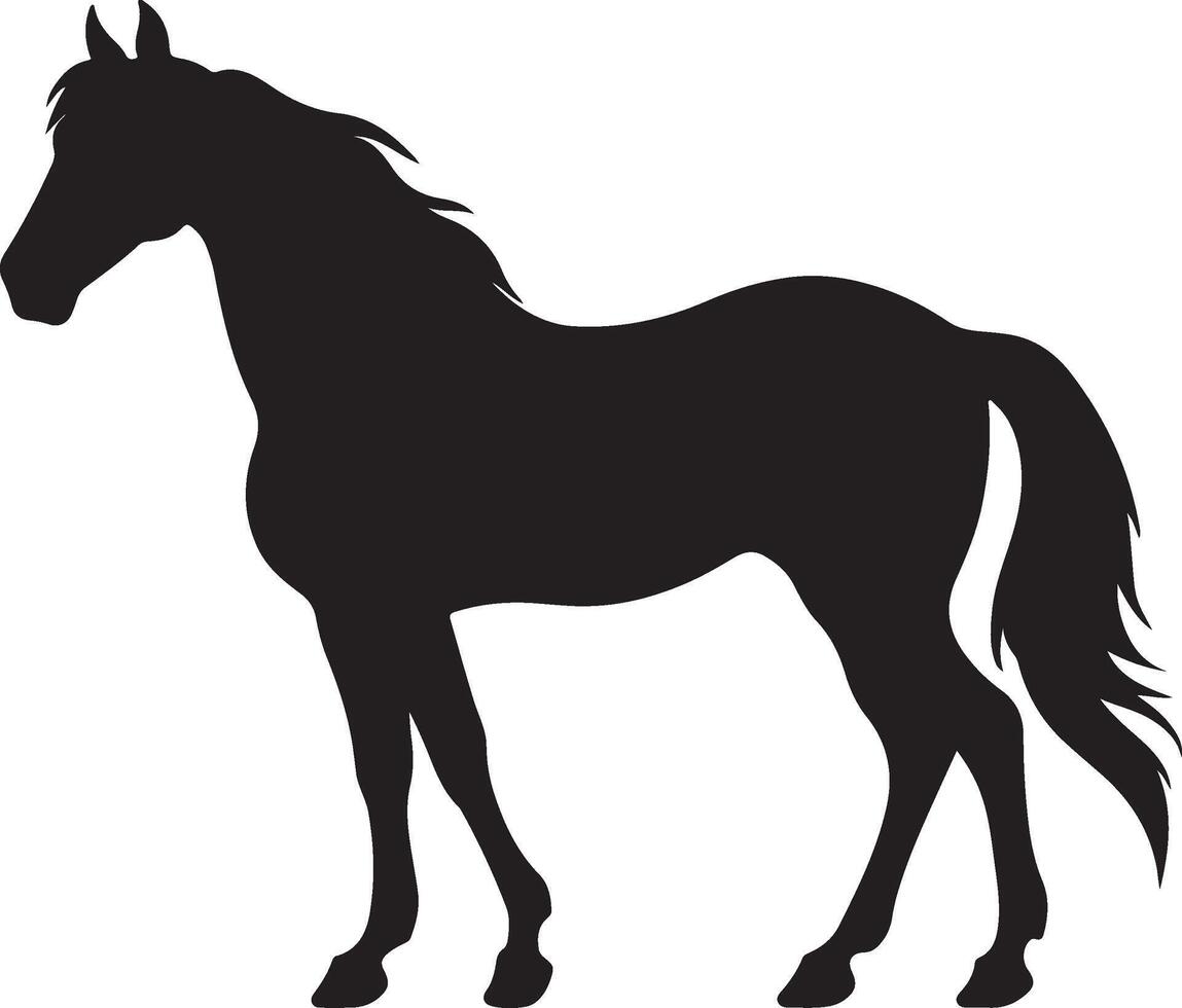 paard silhouet vector illustratie wit achtergrond