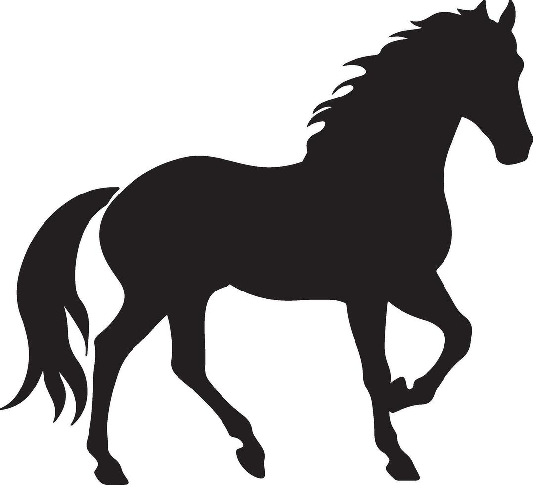 paard silhouet vector illustratie wit achtergrond