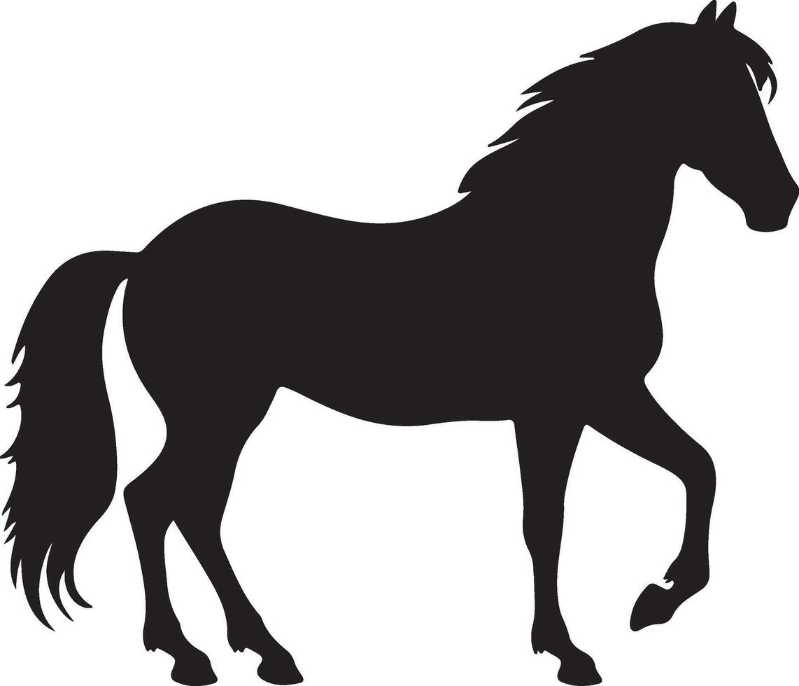 paard silhouet vector illustratie wit achtergrond