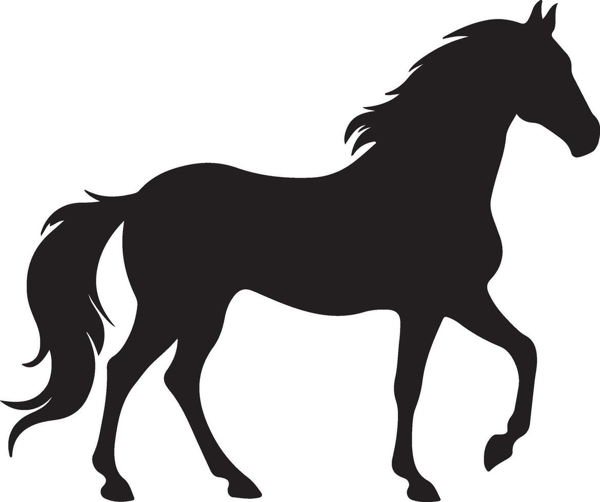 paard silhouet vector illustratie wit achtergrond