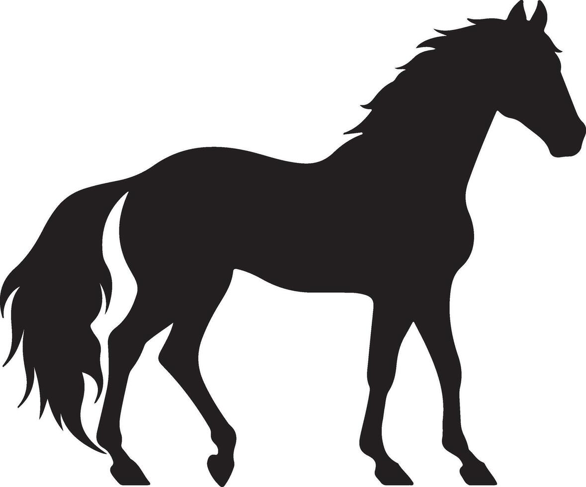 paard silhouet vector illustratie wit achtergrond