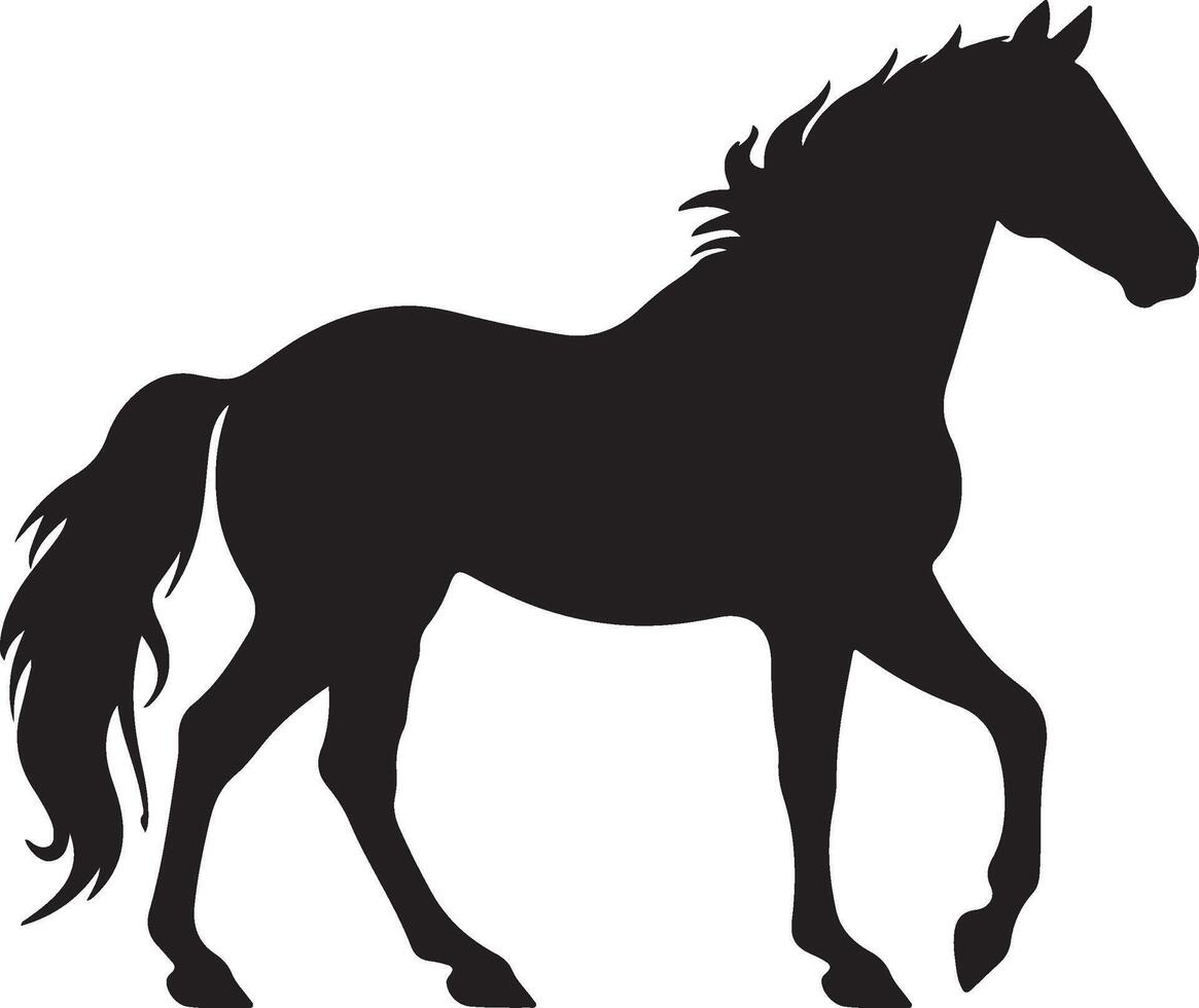 paard silhouet vector illustratie wit achtergrond