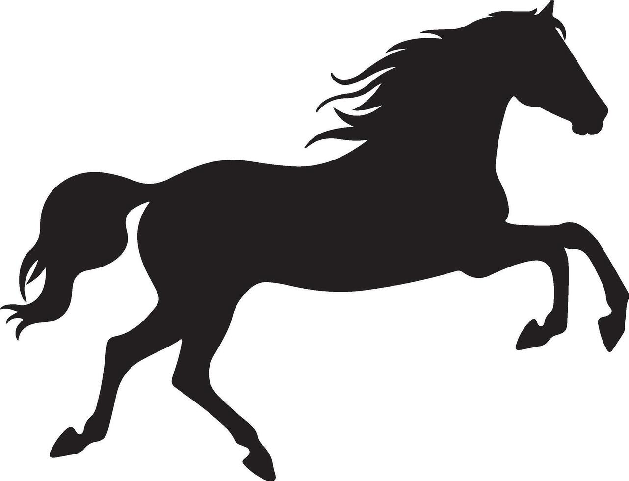 paard silhouet vector illustratie wit achtergrond