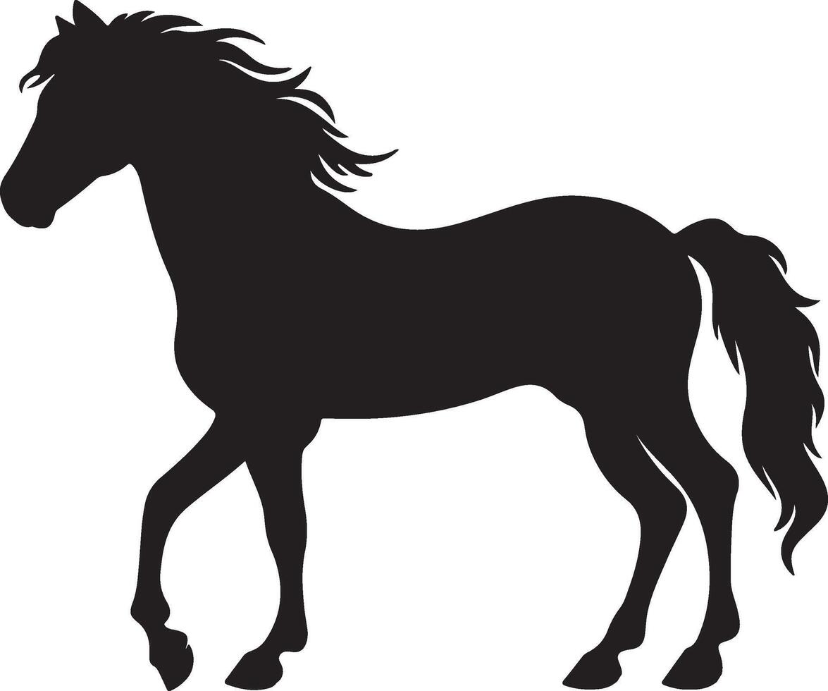 paard silhouet vector illustratie wit achtergrond