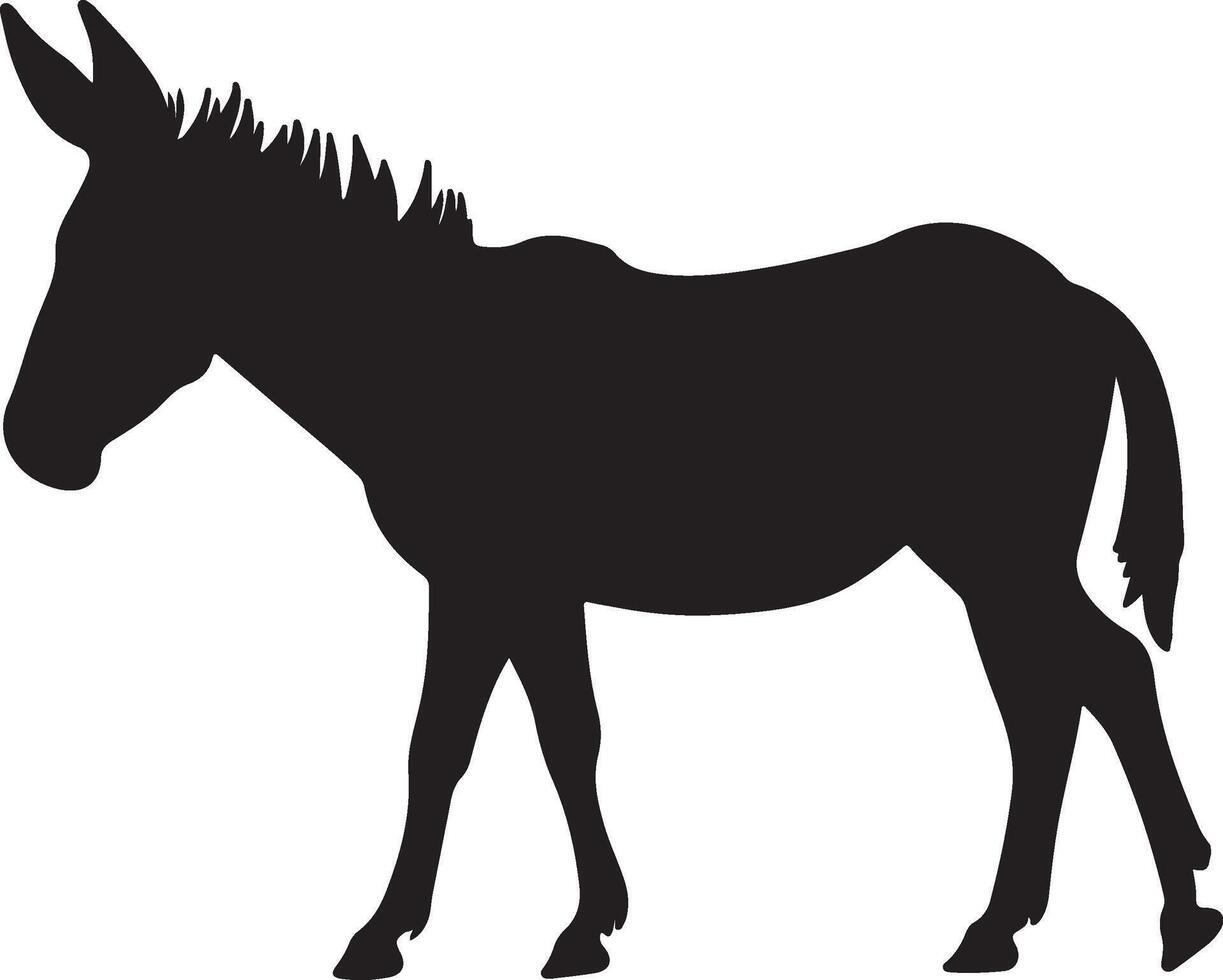 ezel silhouet vector illustratie wit achtergrond