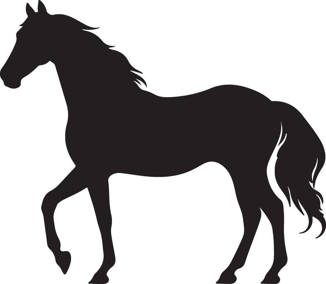 paard silhouet vector illustratie wit achtergrond