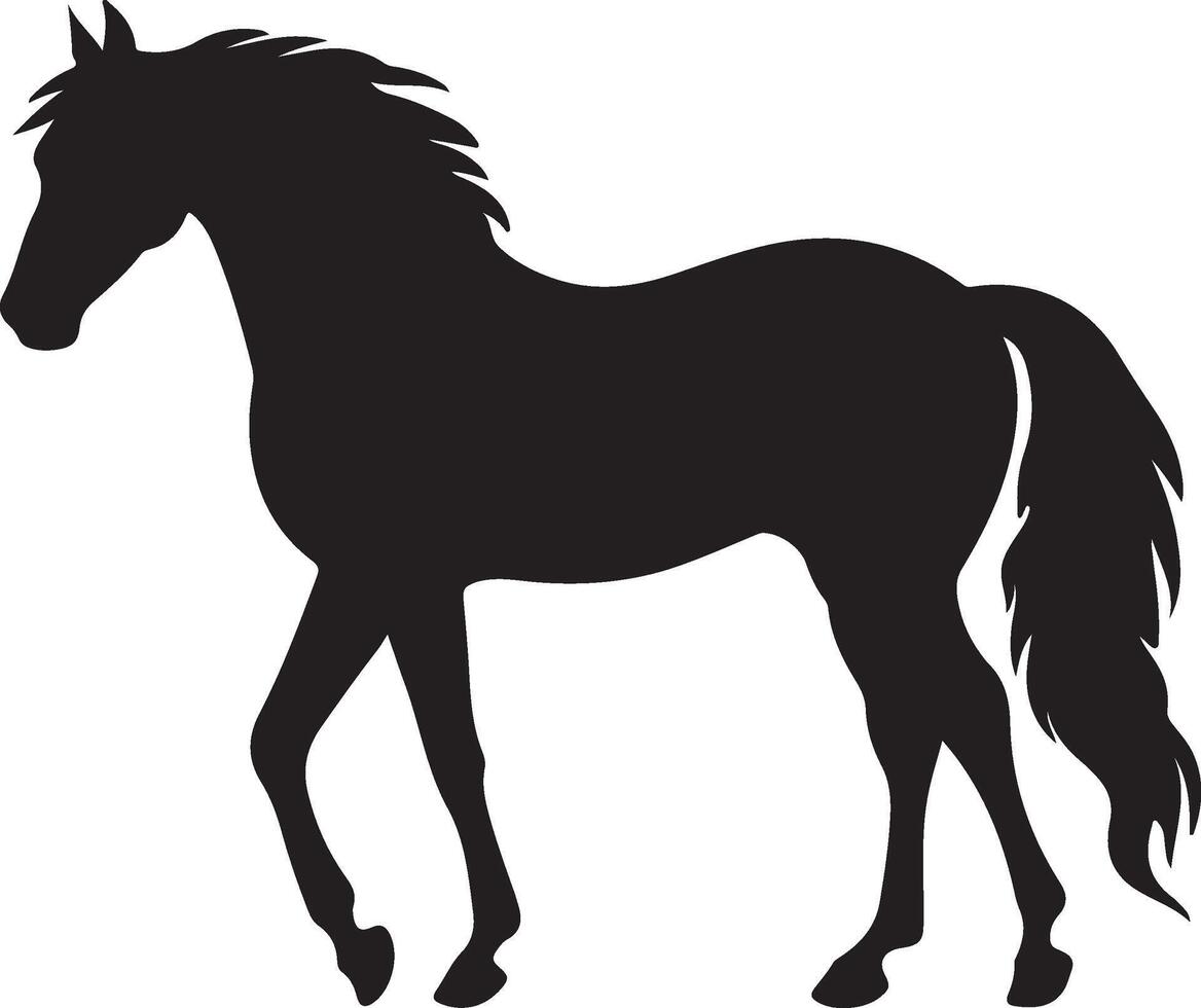 paard silhouet vector illustratie wit achtergrond