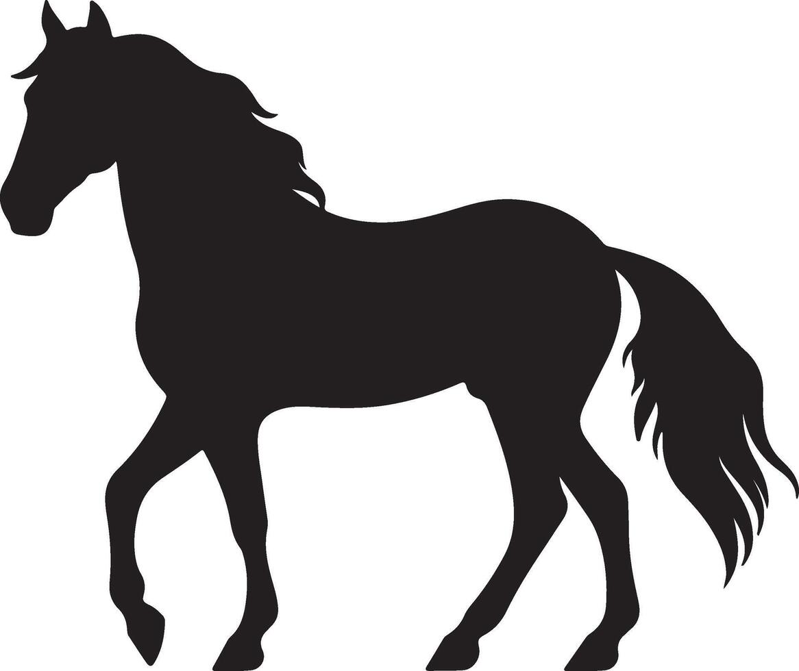 paard silhouet vector illustratie wit achtergrond