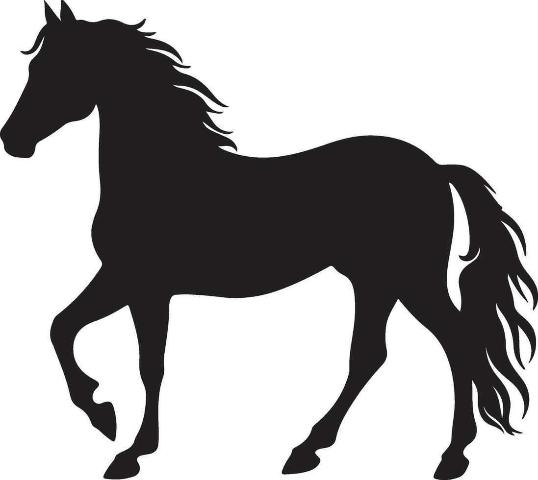 paard silhouet vector illustratie wit achtergrond