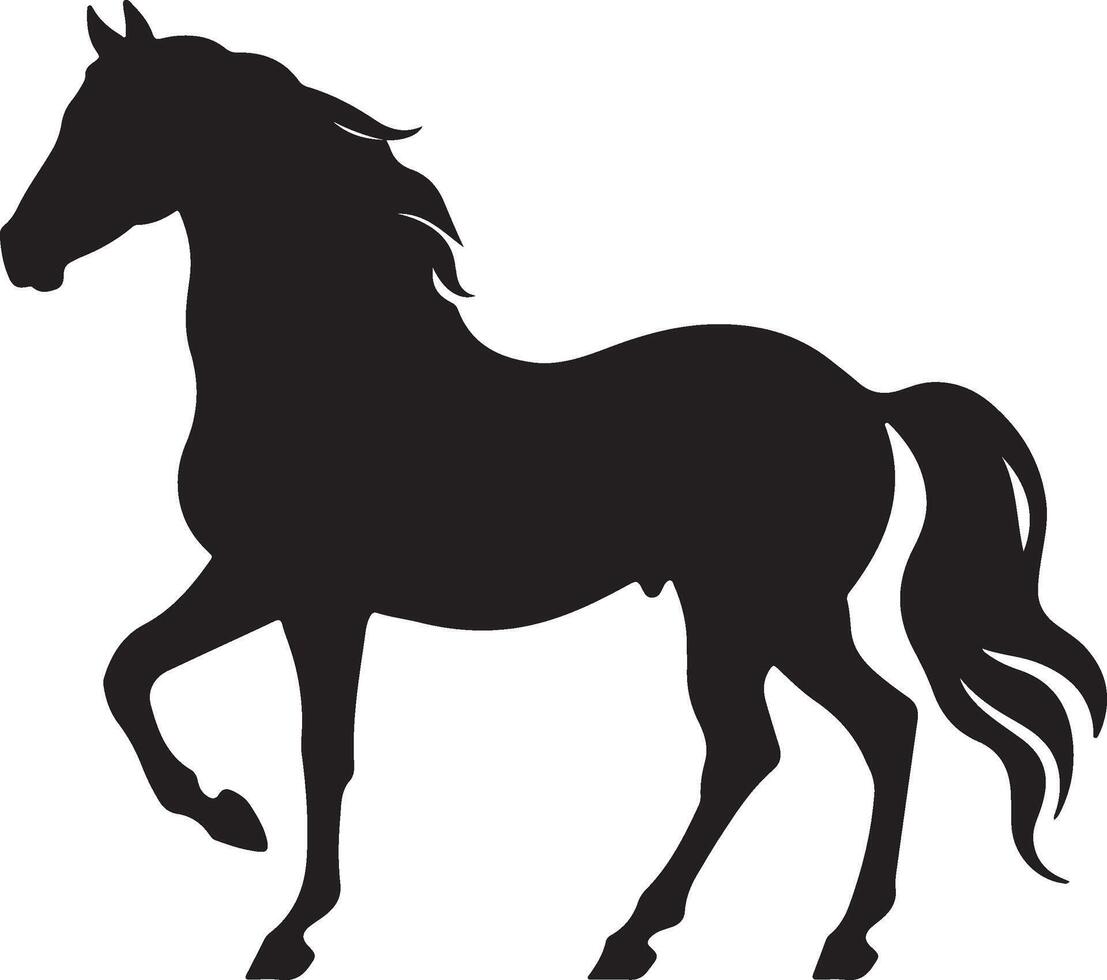 paard silhouet vector illustratie wit achtergrond