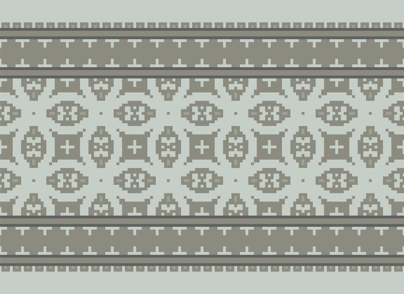 pixel kruis steek traditioneel etnisch patroon paisley bloem ikat achtergrond abstract aztec Afrikaanse Indonesisch Indisch naadloos patroon voor kleding stof afdrukken kleding jurk tapijt gordijnen en sarong vector