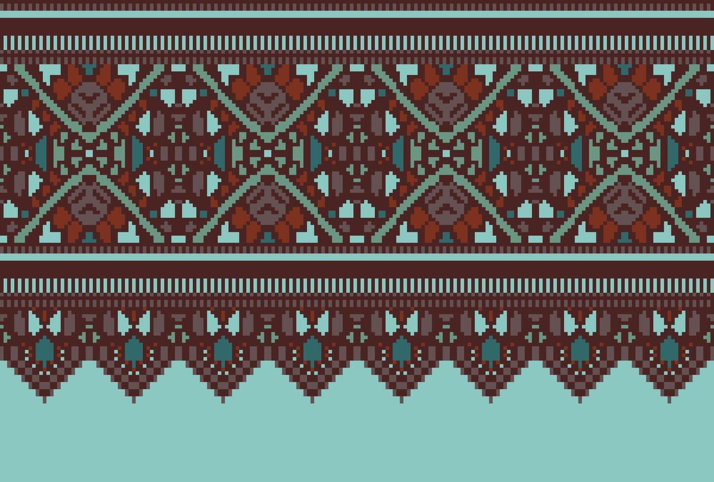 kruis steek traditioneel etnisch patroon paisley bloem ikat achtergrond abstract aztec Afrikaanse Indonesisch Indisch naadloos patroon voor kleding stof afdrukken kleding jurk tapijt gordijnen en sarong vector