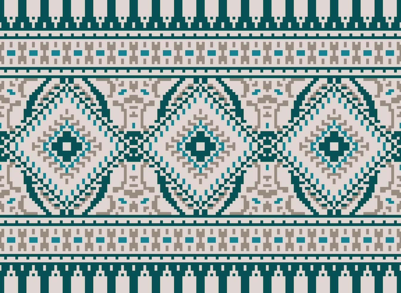 pixel kruis steek traditioneel etnisch patroon paisley bloem ikat achtergrond abstract aztec Afrikaanse Indonesisch Indisch naadloos patroon voor kleding stof afdrukken kleding jurk tapijt gordijnen en sarong vector