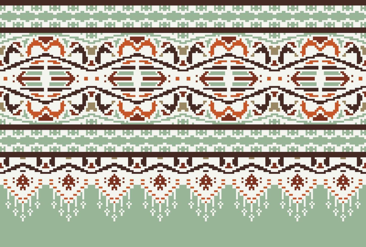 pixel kruis steek traditioneel etnisch patroon paisley bloem ikat achtergrond abstract aztec Afrikaanse Indonesisch Indisch naadloos patroon voor kleding stof afdrukken kleding jurk tapijt gordijnen en sarong vector