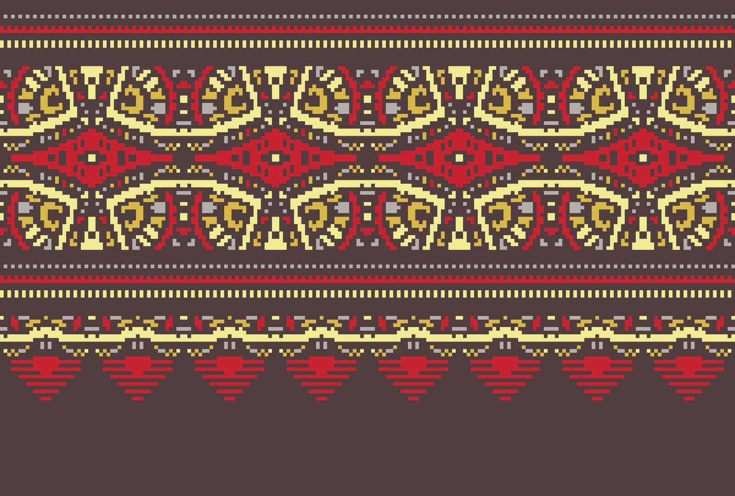 kruis steek traditioneel etnisch patroon paisley bloem ikat achtergrond abstract aztec Afrikaanse Indonesisch Indisch naadloos patroon voor kleding stof afdrukken kleding jurk tapijt gordijnen en sarong vector