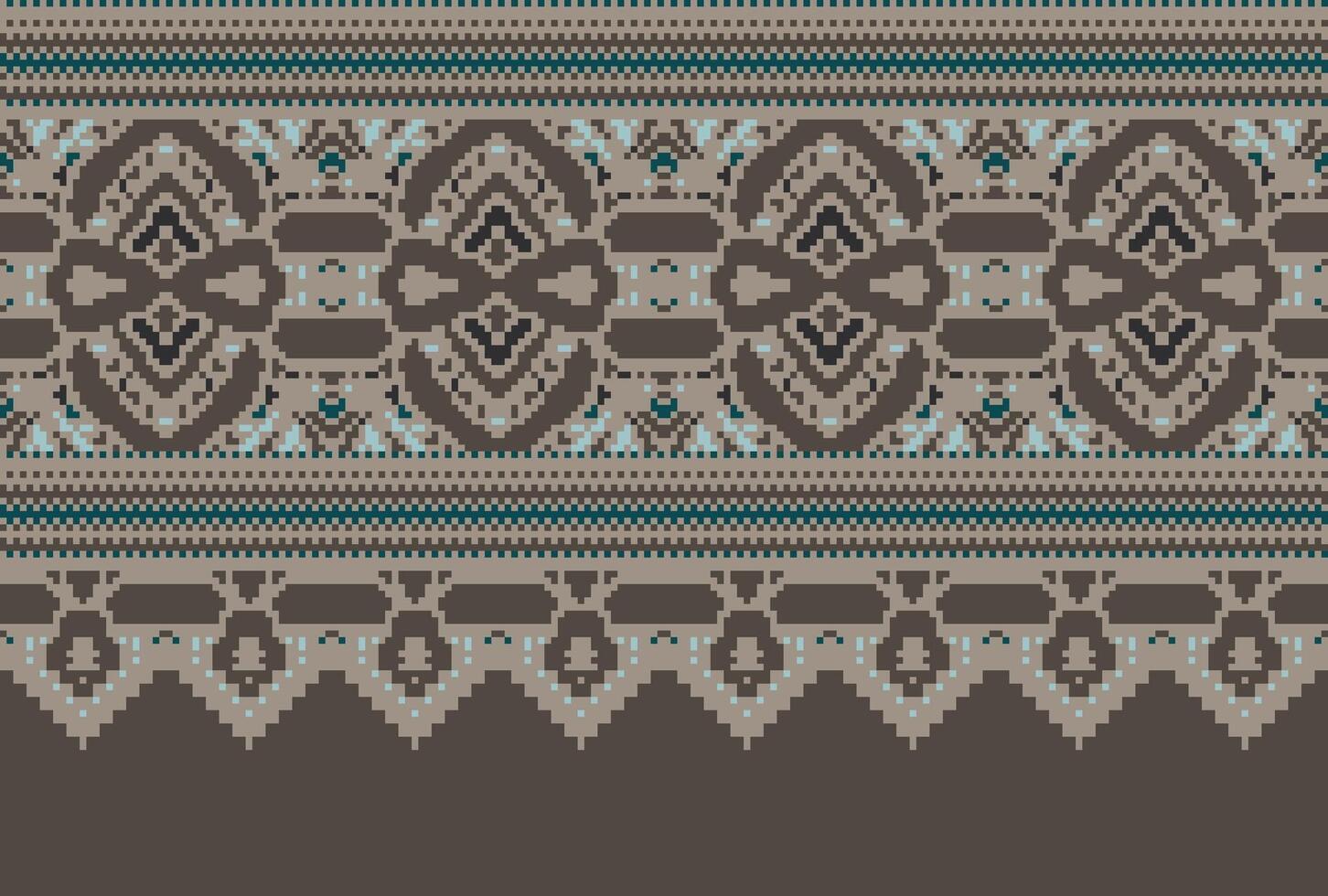 kruis steek traditioneel etnisch patroon paisley bloem ikat achtergrond abstract aztec Afrikaanse Indonesisch Indisch naadloos patroon voor kleding stof afdrukken kleding jurk tapijt gordijnen en sarong vector