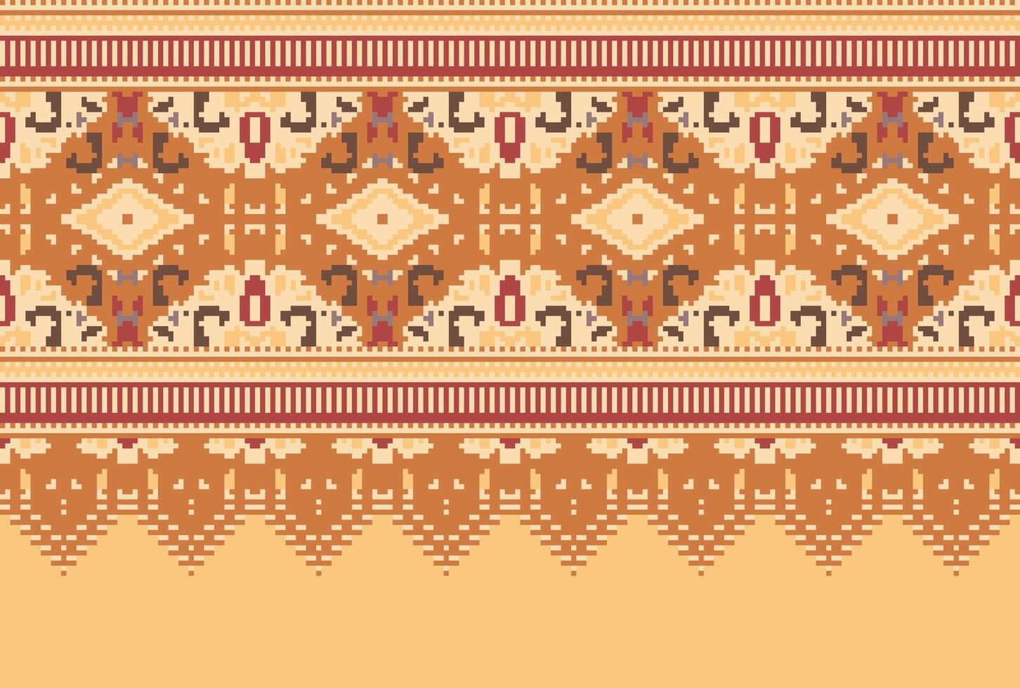 kruis steek traditioneel etnisch patroon paisley bloem ikat achtergrond abstract aztec Afrikaanse Indonesisch Indisch naadloos patroon voor kleding stof afdrukken kleding jurk tapijt gordijnen en sarong vector