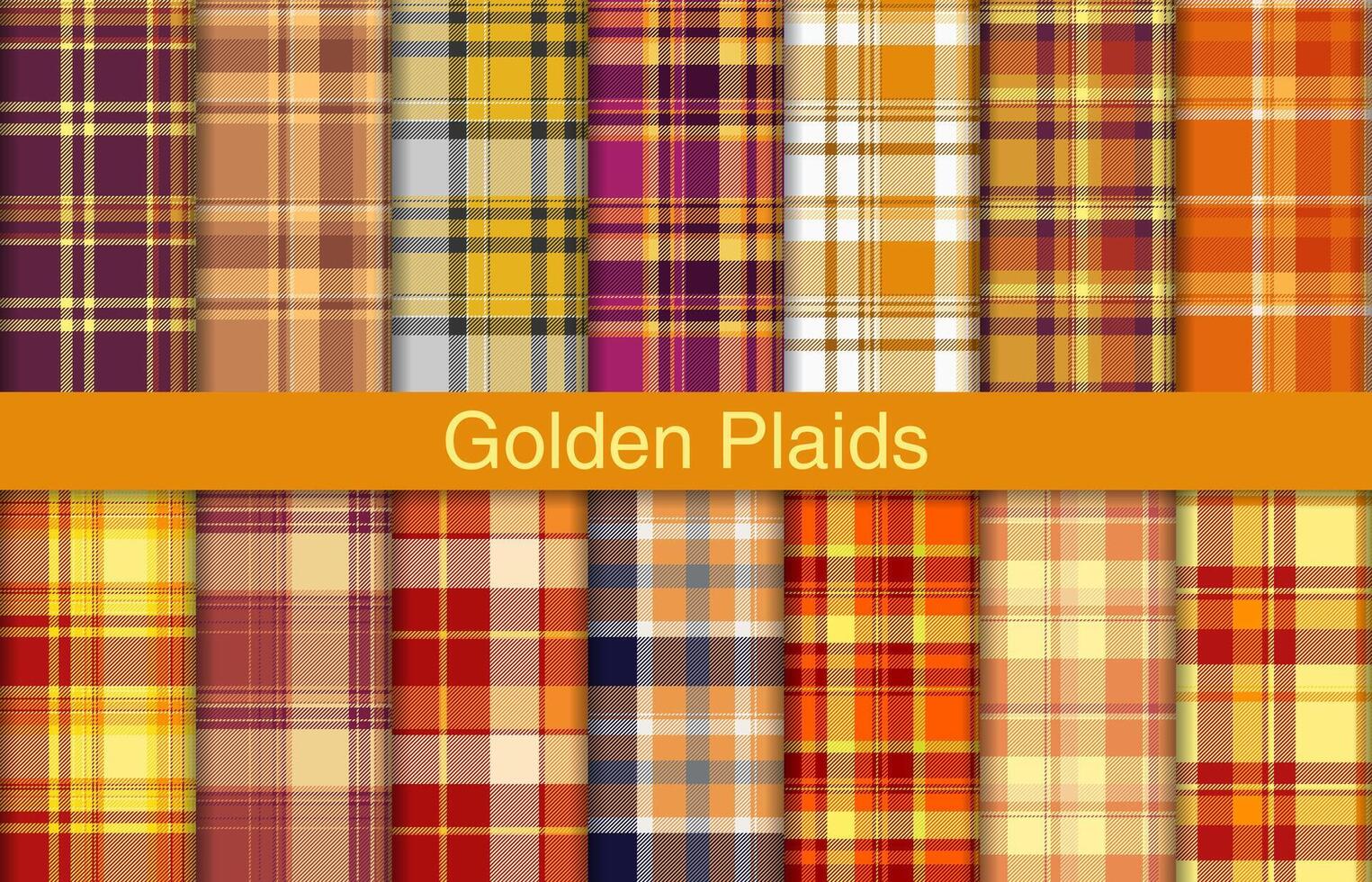 gouden plaid bundels, textiel ontwerp, geruit kleding stof patroon voor shirt, jurk, pak, omhulsel papier afdrukken, uitnodiging en geschenk kaart. vector