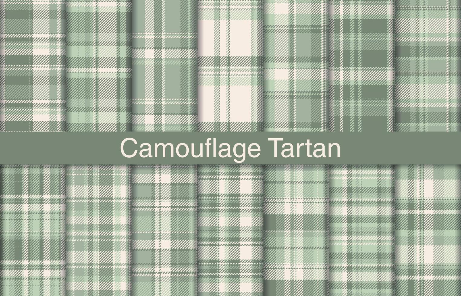 camouflage plaid bundels, textiel ontwerp, geruit kleding stof patroon voor shirt, jurk, pak, omhulsel papier afdrukken, uitnodiging en geschenk kaart. vector