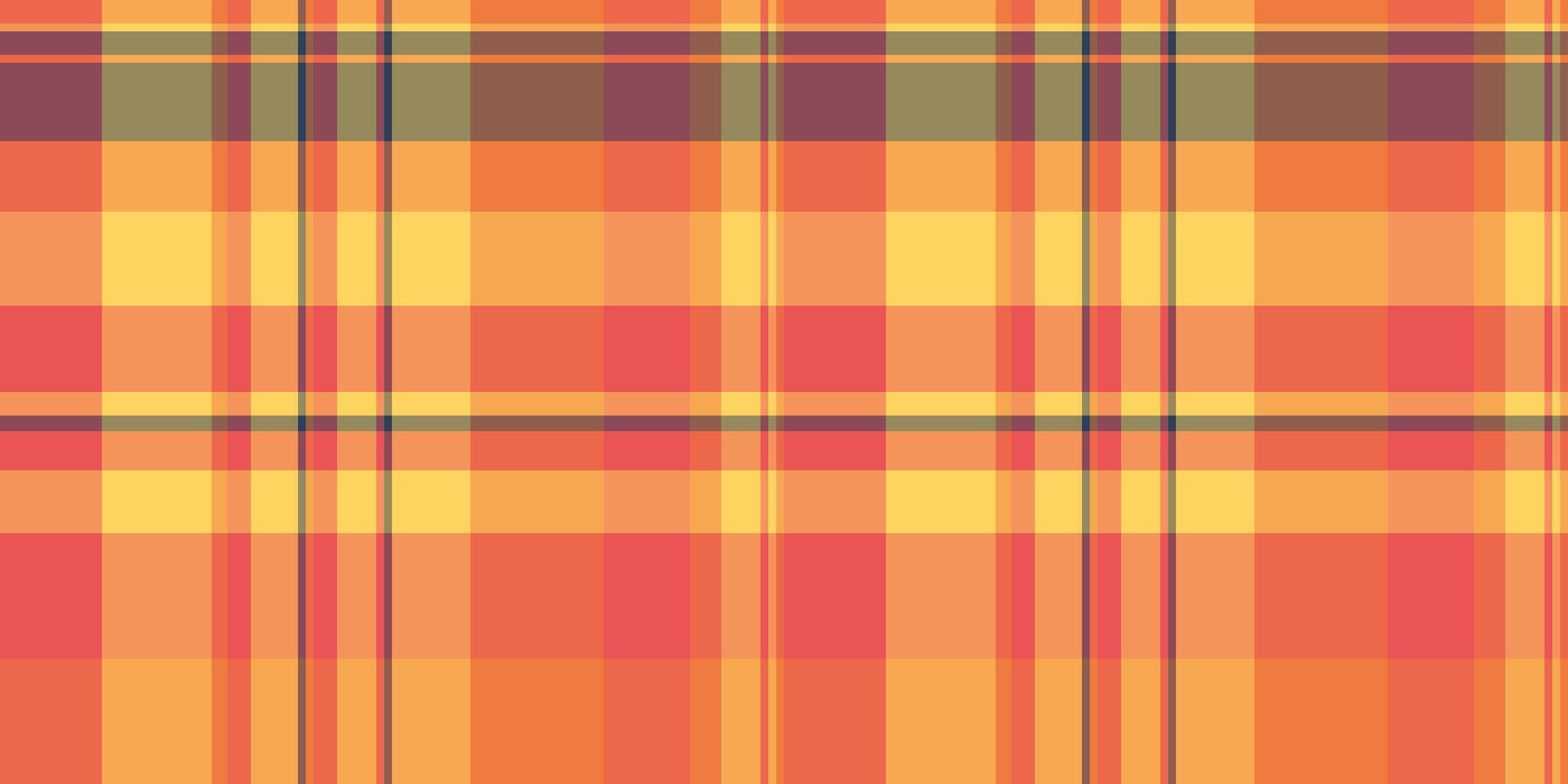 lay-out structuur controleren naadloos, een deel vector patroon tartan. toon plaid achtergrond textiel kleding stof in oranje en rood kleuren.