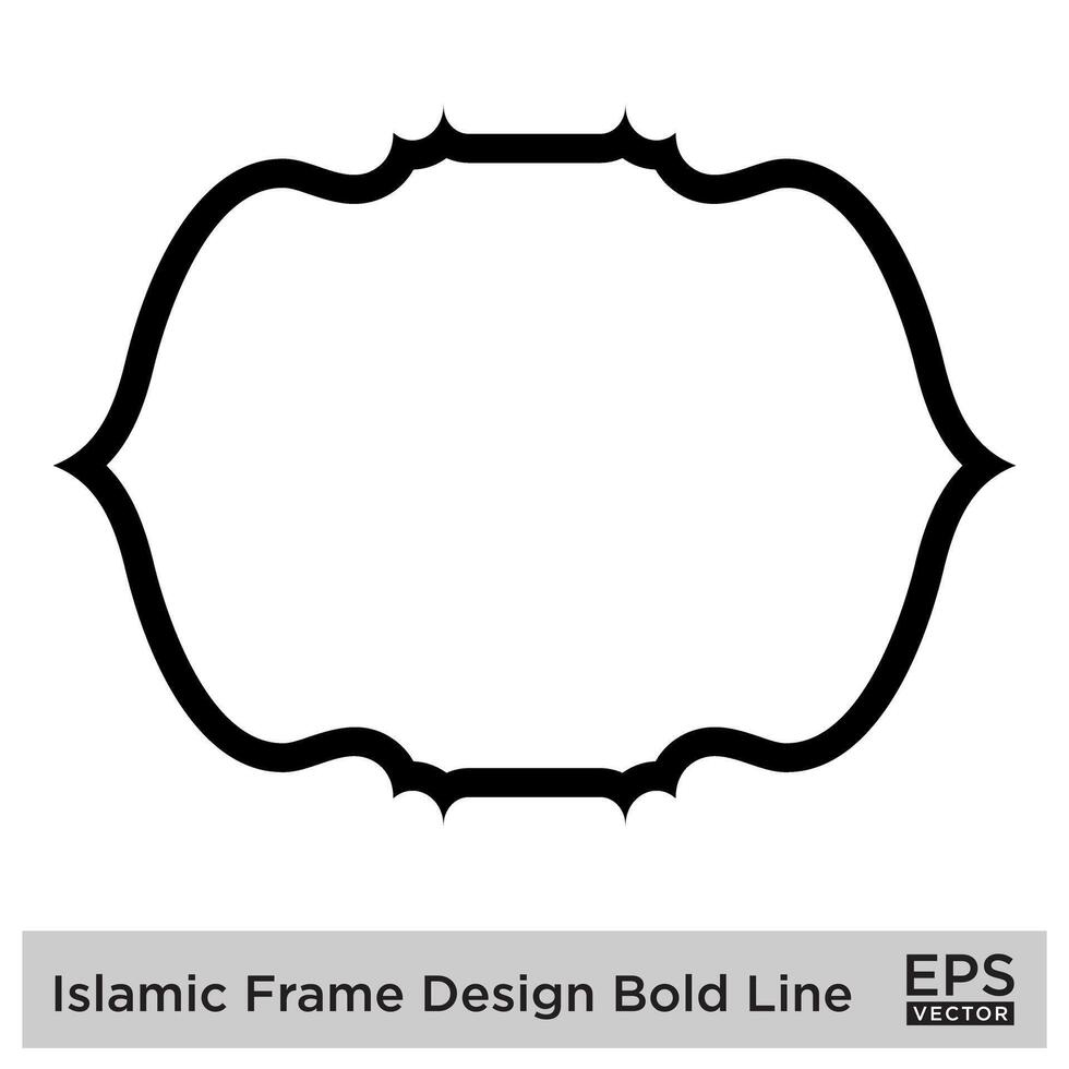 Islamitisch kader ontwerp stoutmoedig lijn zwart beroerte silhouetten ontwerp pictogram symbool zichtbaar illustratie vector