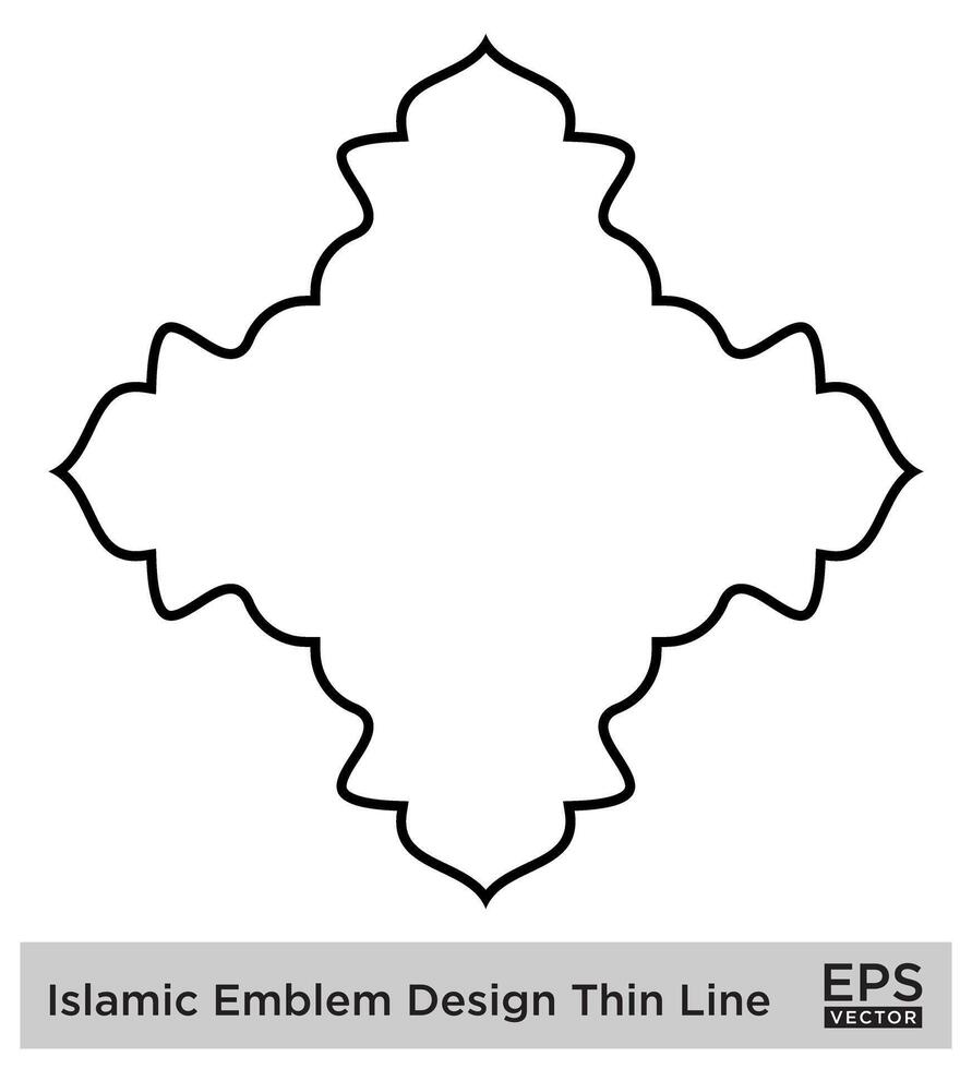 Islamitisch ambleem ontwerp dun lijn zwart beroerte silhouetten ontwerp pictogram symbool zichtbaar illustratie vector