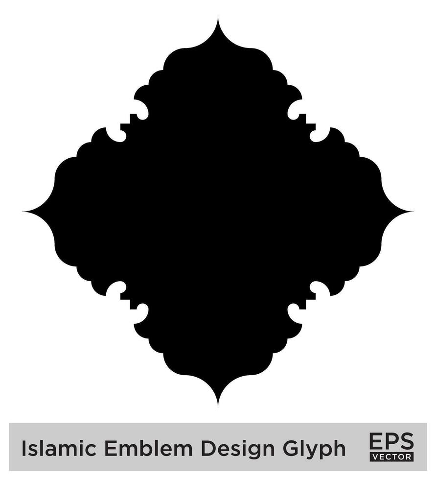 Islamitisch ambleem ontwerp glyph zwart gevulde silhouetten ontwerp pictogram symbool zichtbaar illustratie vector