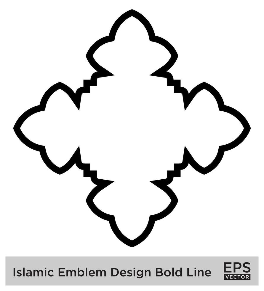 Islamitisch ambleem ontwerp stoutmoedig lijn zwart beroerte silhouetten ontwerp pictogram symbool zichtbaar illustratie vector