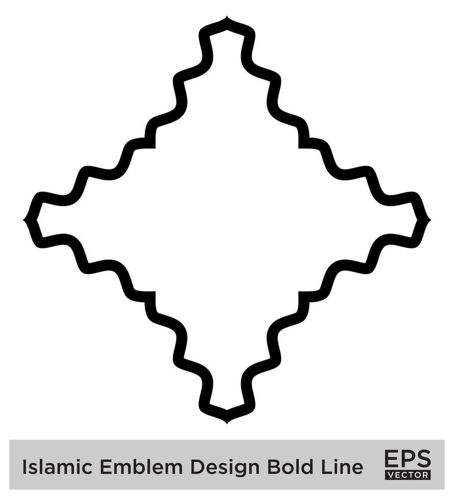 Islamitisch ambleem ontwerp stoutmoedig lijn zwart beroerte silhouetten ontwerp pictogram symbool zichtbaar illustratie vector