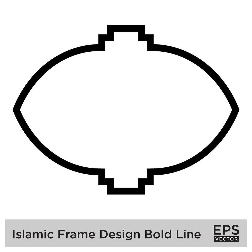 Islamitisch kader ontwerp stoutmoedig lijn zwart beroerte silhouetten ontwerp pictogram symbool zichtbaar illustratie vector