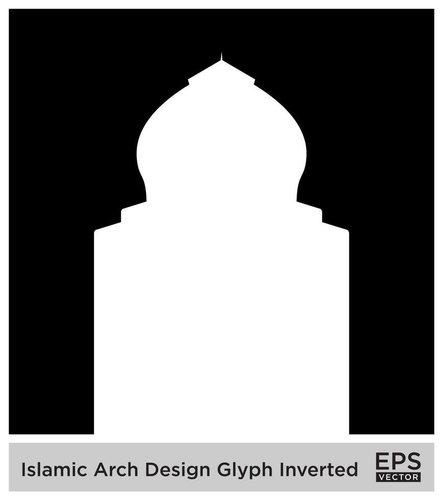 Islamitisch boog ontwerp glyph omgekeerd zwart gevulde silhouetten ontwerp pictogram symbool zichtbaar illustratie vector