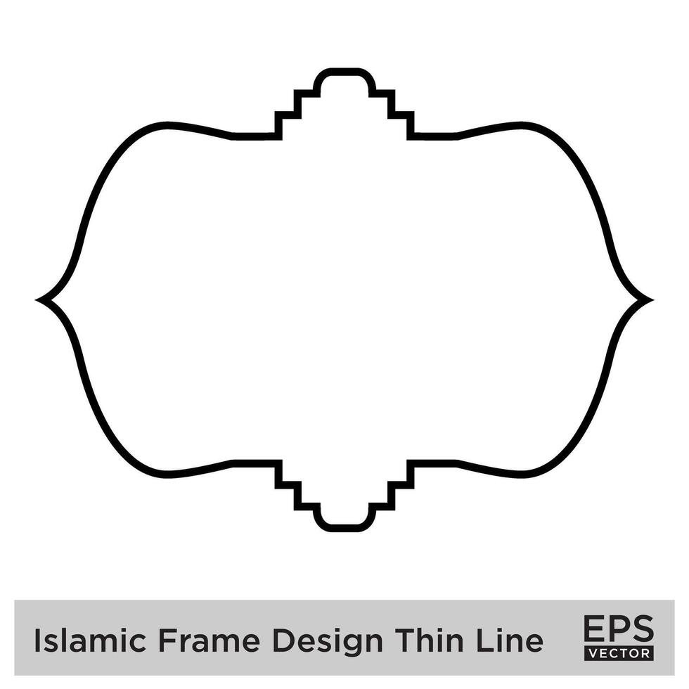 Islamitisch kader ontwerp dun lijn zwart beroerte silhouetten ontwerp pictogram symbool zichtbaar illustratie vector