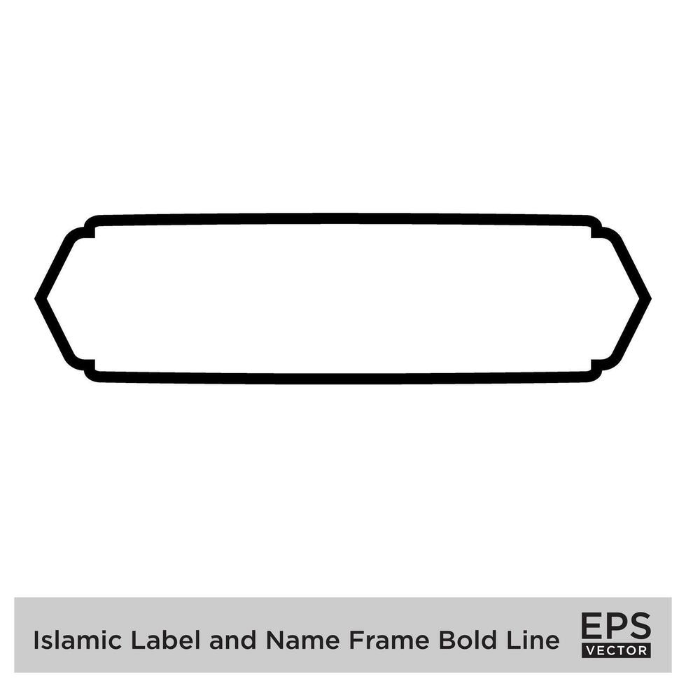 Islamitisch etiket en naam kader stoutmoedig lijn schets lineair zwart beroerte silhouetten ontwerp pictogram symbool zichtbaar illustratie vector