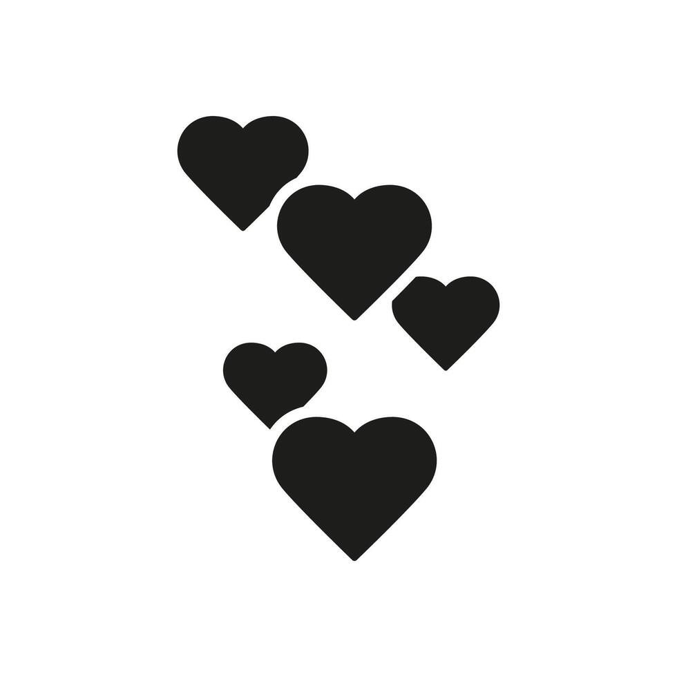 hart vorm Leuk vinden knop silhouet icoon. liefde, Vrolijk, romance symbool. sociaal media kennisgeving glyph pictogram. Valentijn dag solide teken. geïsoleerd vector illustratie