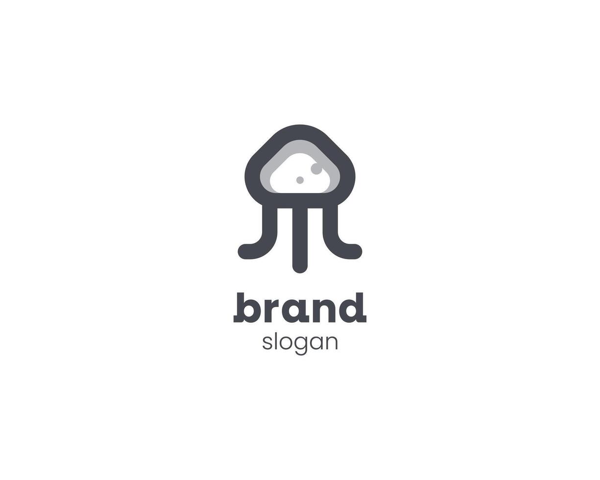 creatief minimalistische gelei vis logo vector