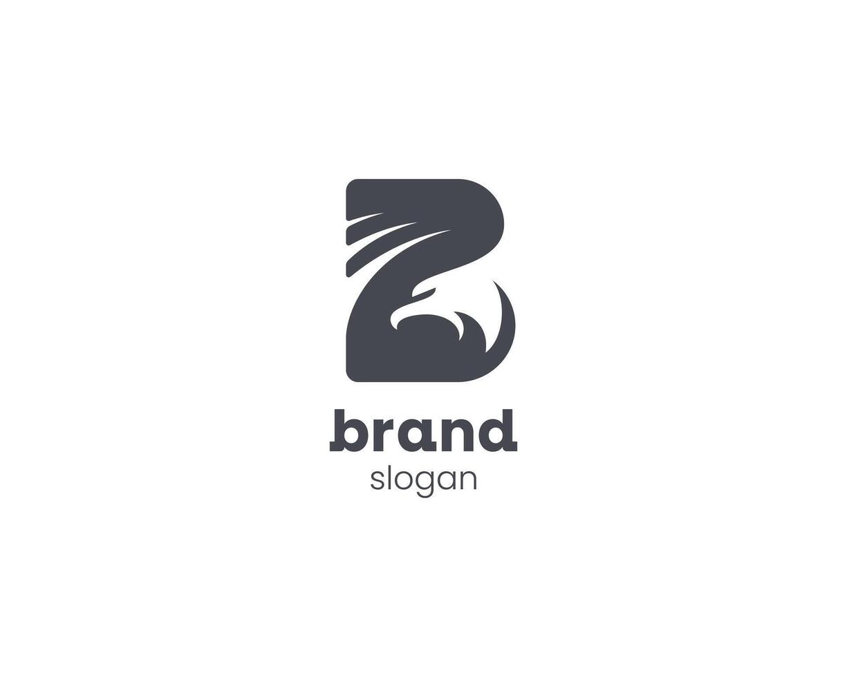 creatief monogram eerste brief b met negatief vogel logo vector