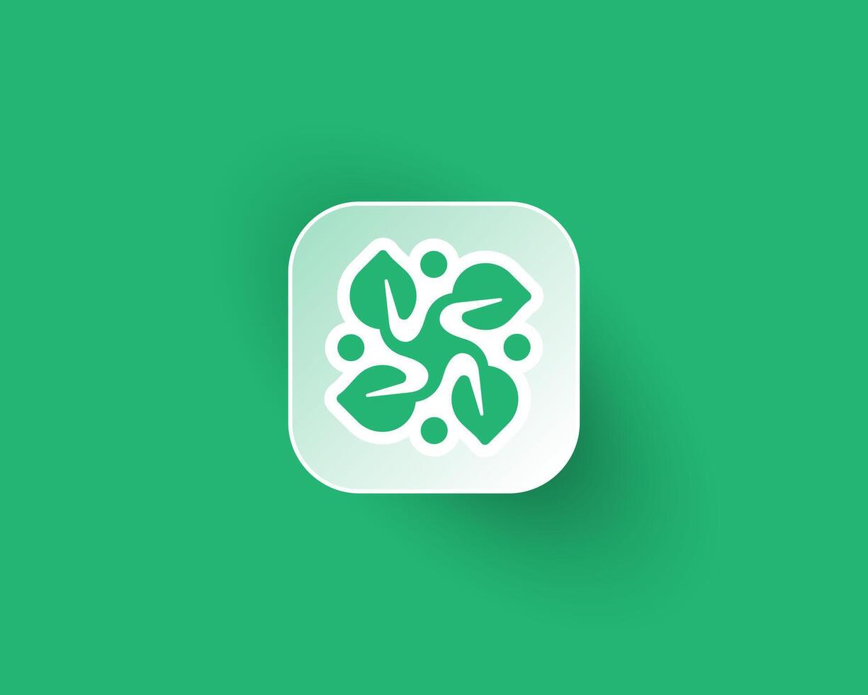 creatief groen blad natuurlijk logo Aan app icoon vector