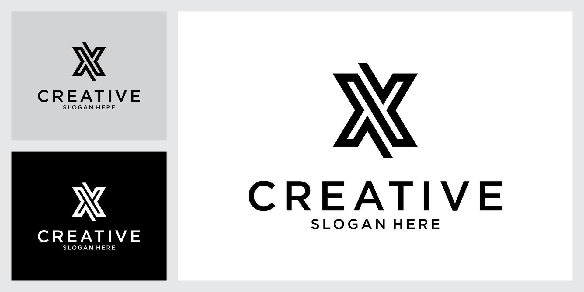 eerste brief X monogram logo ontwerp vector. vector