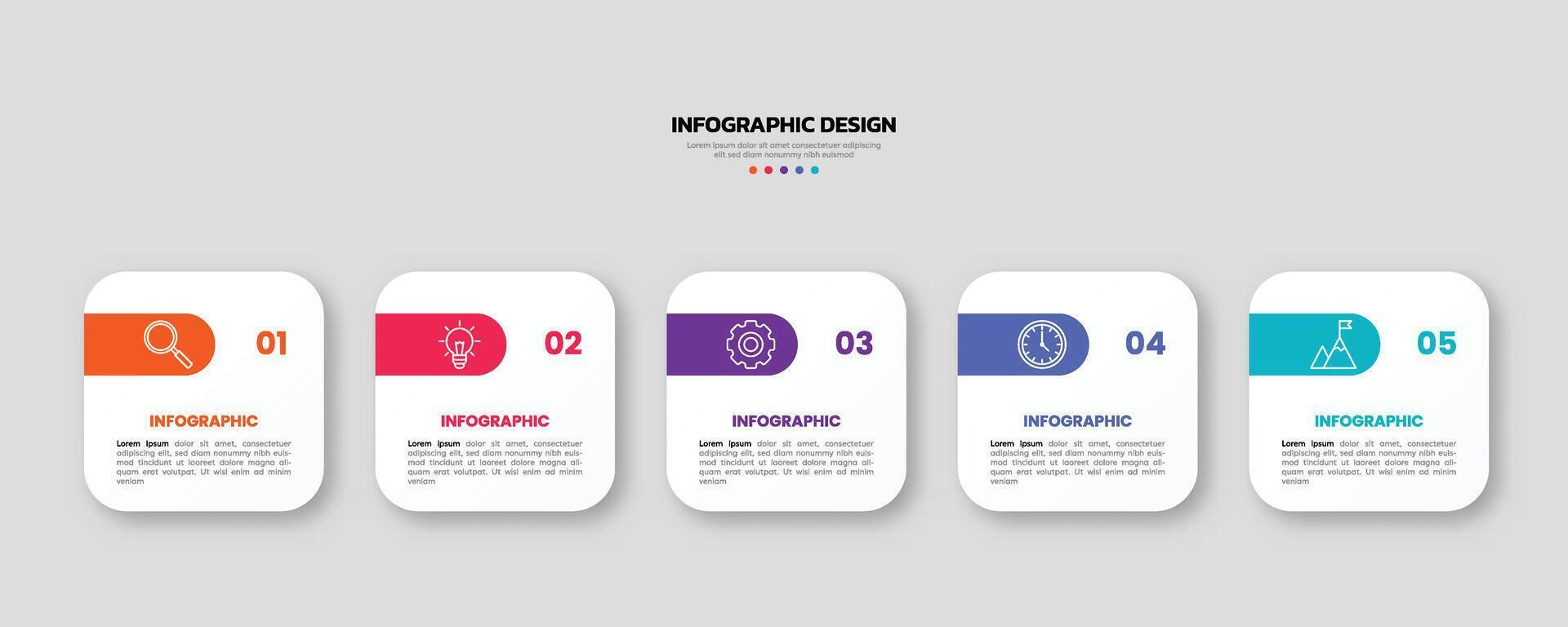 modern bedrijf infographic sjabloon, meetkundig vorm met 5 opties of stappen pictogrammen. vector