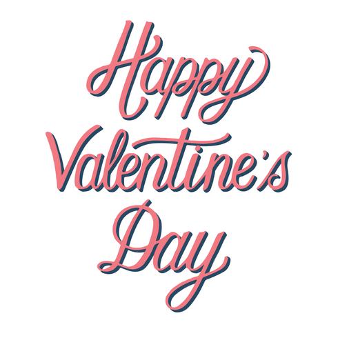 Handgeschreven stijl van Happy Valentine&#39;s Day typografie vector