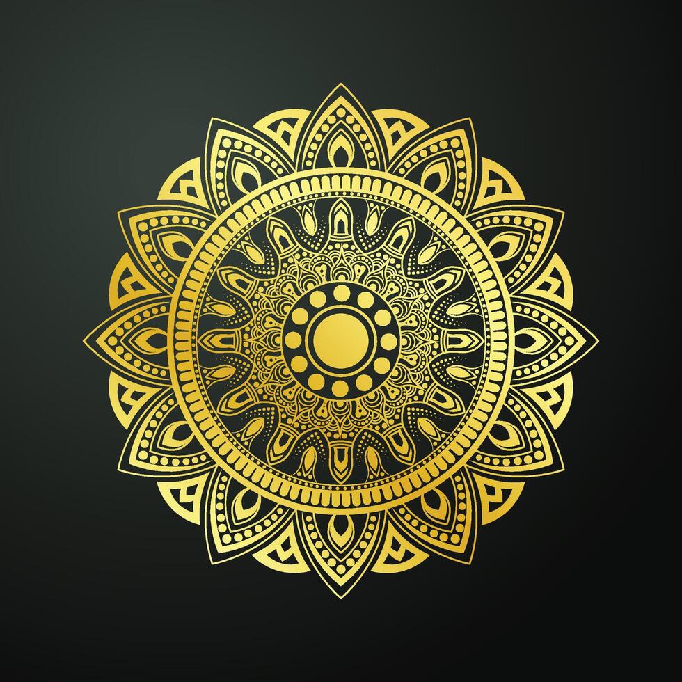 luxe sier- ontwerp met mandala, decoratief mandala voor afdrukken, poster, omslag, brochure, folder en spandoek. vector