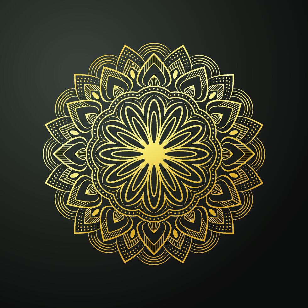 vector luxe sier- mandala achtergrond ontwerp met gouden arabesk en bloemen hoek kader Arabisch Islamitisch oosten- stijl