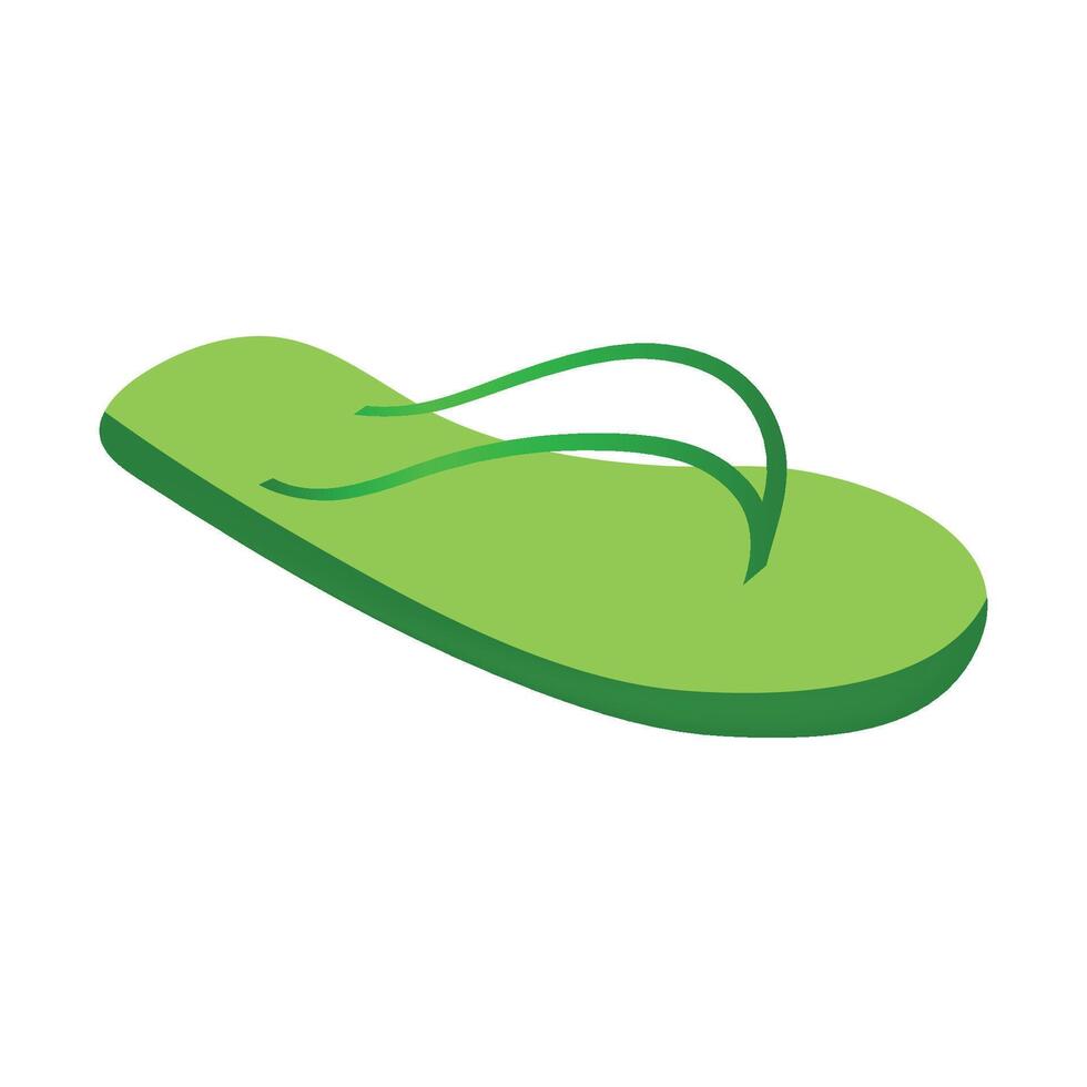 groen slippers, illustratie, vector Aan een wit achtergrond. sandaal strand slijtage icoon vector emoji. strand omdraaien flops slippers vector ontwerp