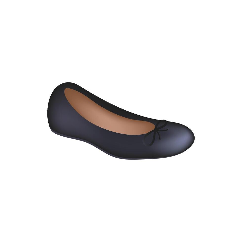 klassiek Dames schoen, balletdanseres, vlak icoon emoji. vectorillustratie. ballerina flats icoon in vlak stijl geïsoleerd Aan wit achtergrond. zwart schoenen symbool voorraad vector illustratie.